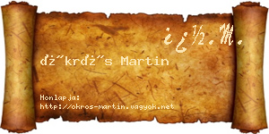 Ökrös Martin névjegykártya