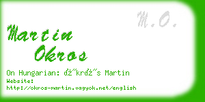 martin okros business card